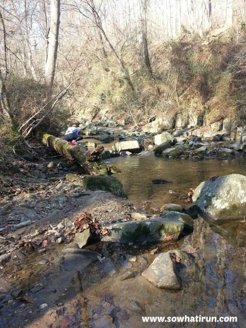 Reds crossing the stream